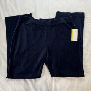 Style & Co Navy Blue Straight Leg High Waist Velour Lounge Pants NWT | Size XL